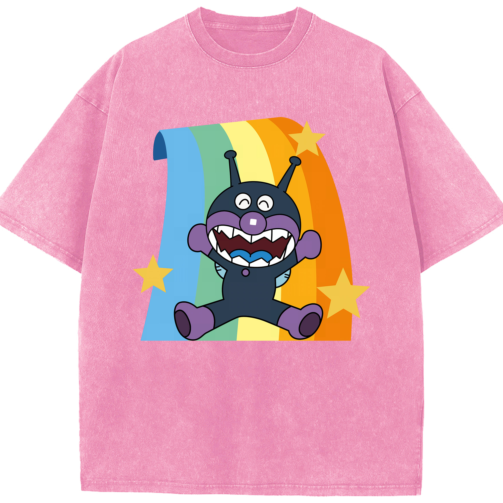 （画像用） アンパンマン Anpanman 綿100% ヴィンテージ風 半袖Tシャツ（フロントプリント）